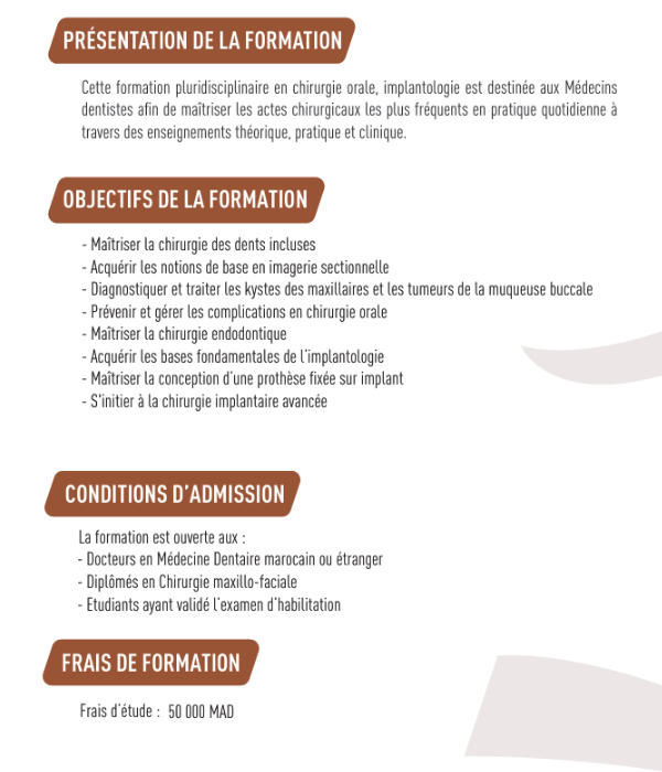 (UIASS) D.U. Chirurgie orale et implantologie
