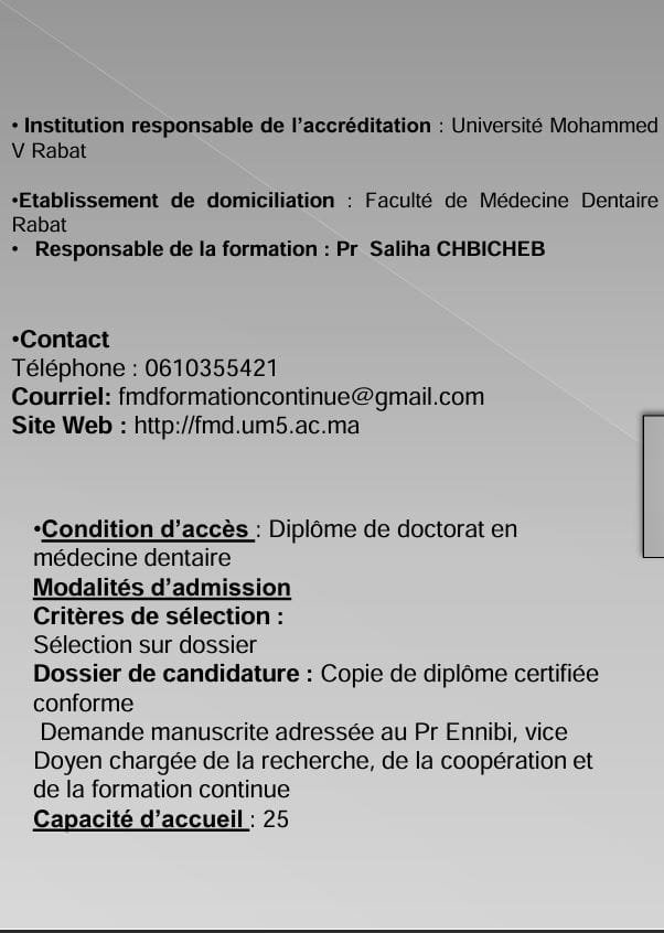 FMDR Formation Courte Durée En Odontologie Chirurgicale