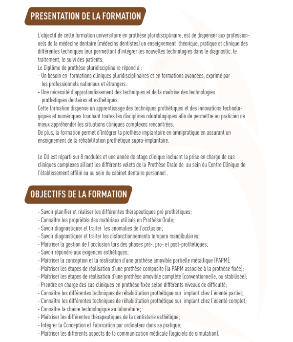 (UIASS) D.U. Prothèse orale pluridisciplinaire