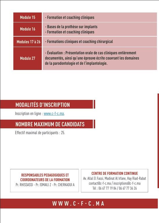 DU En Parodontologie et de Chirurgie Péri-implantite