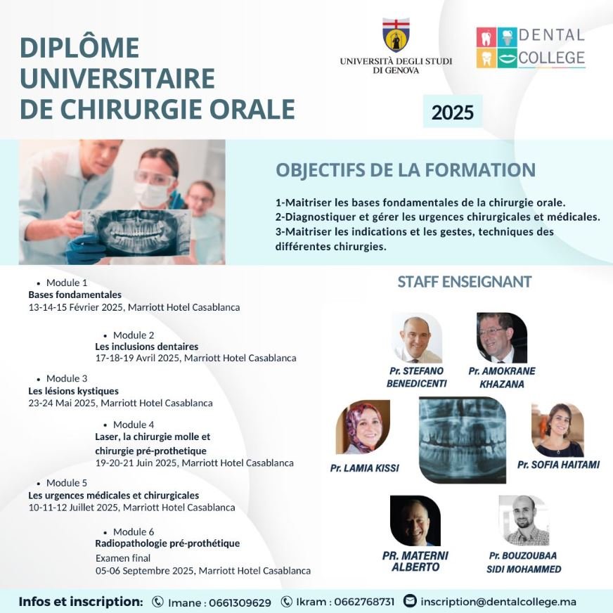 Diplôme Universitaire De Chirurgie Orale