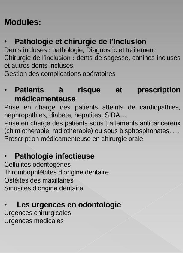 FMDR Formation Courte Durée En Odontologie Chirurgicale