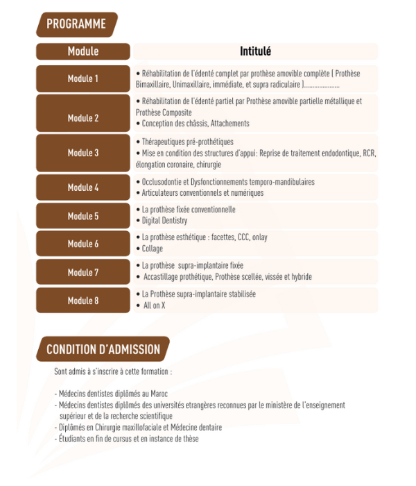 (UIASS) D.U. Prothèse orale pluridisciplinaire