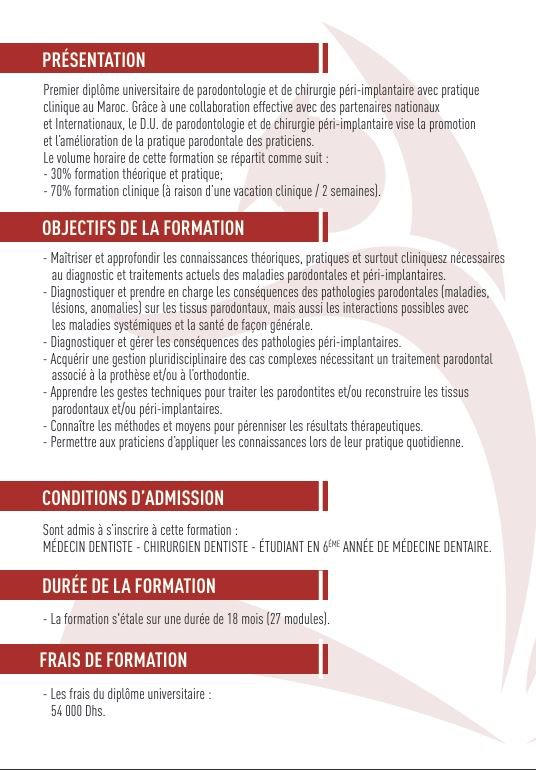 DU En Parodontologie et de Chirurgie Péri-implantite