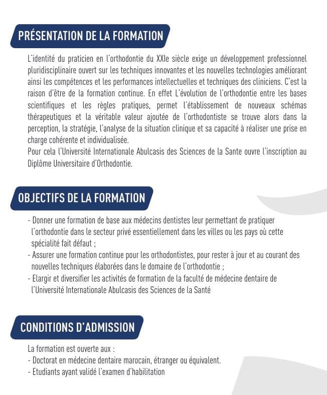 Diplôme Universitaire En Orthodontie