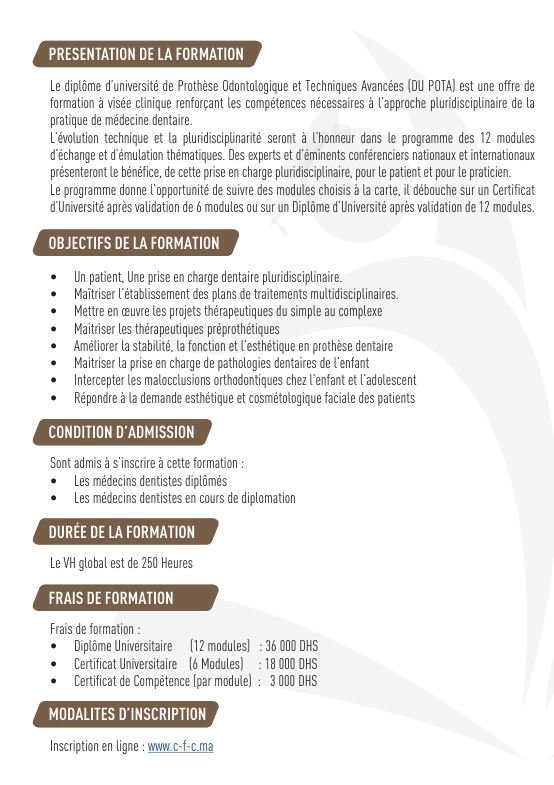 DU Prothèse Odontologique Et Techniques Avancées