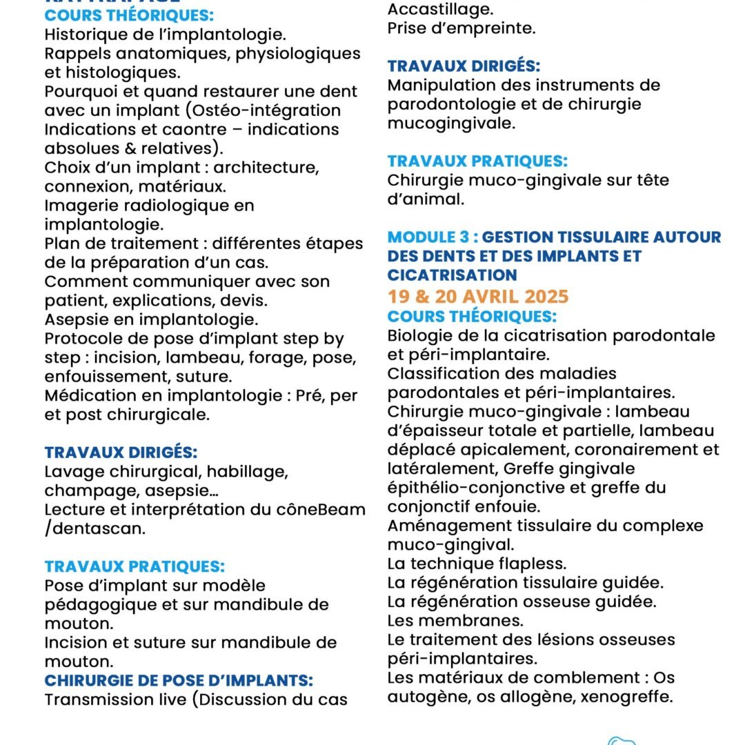 Cycle préparatoire – Chirurgie Implantaire Et Parodontale