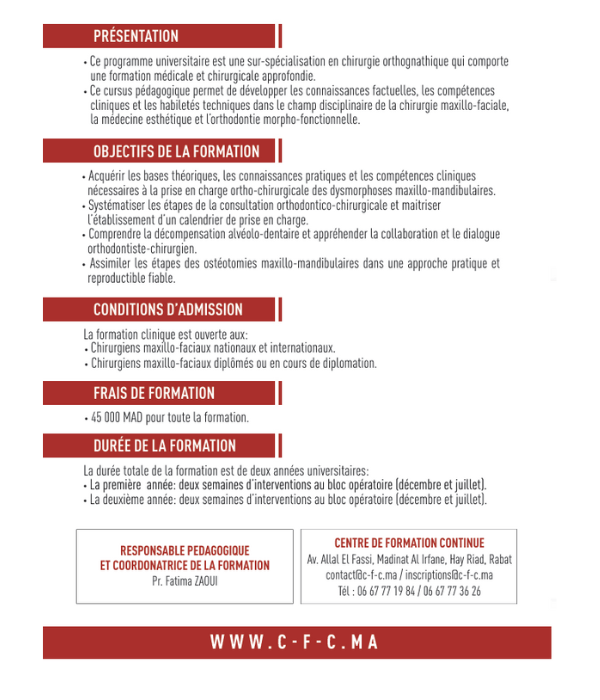 (UIASS) D.U. Chirurgie Orthognatique et Plastique Maxillo Faciale