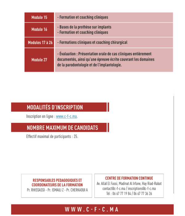 (UIASS) D.U. En Parodontologie et de Chirurgie Péri-implantite
