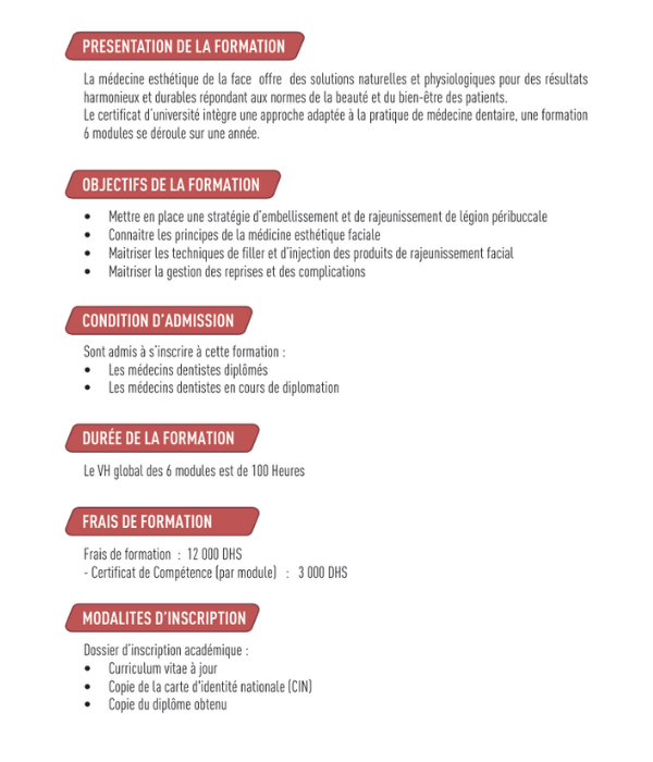 (UIASS) D.U. Médecine Esthétique de la Face