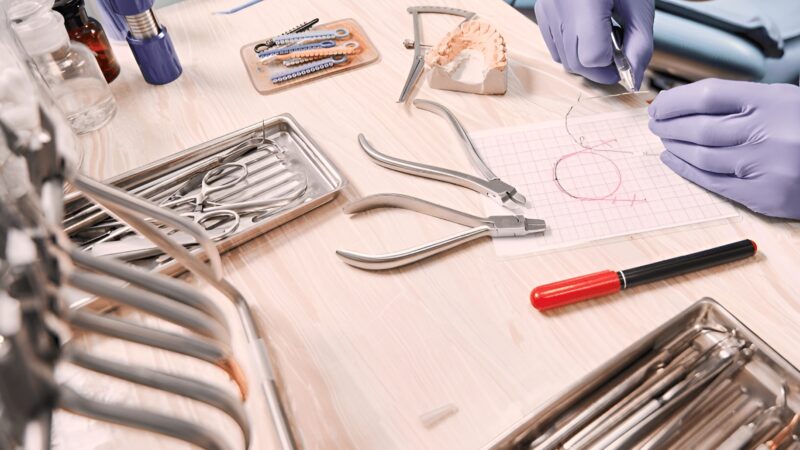 Modèle de démonstration d'orthodontie utilisé pour l'enseignement dentaire