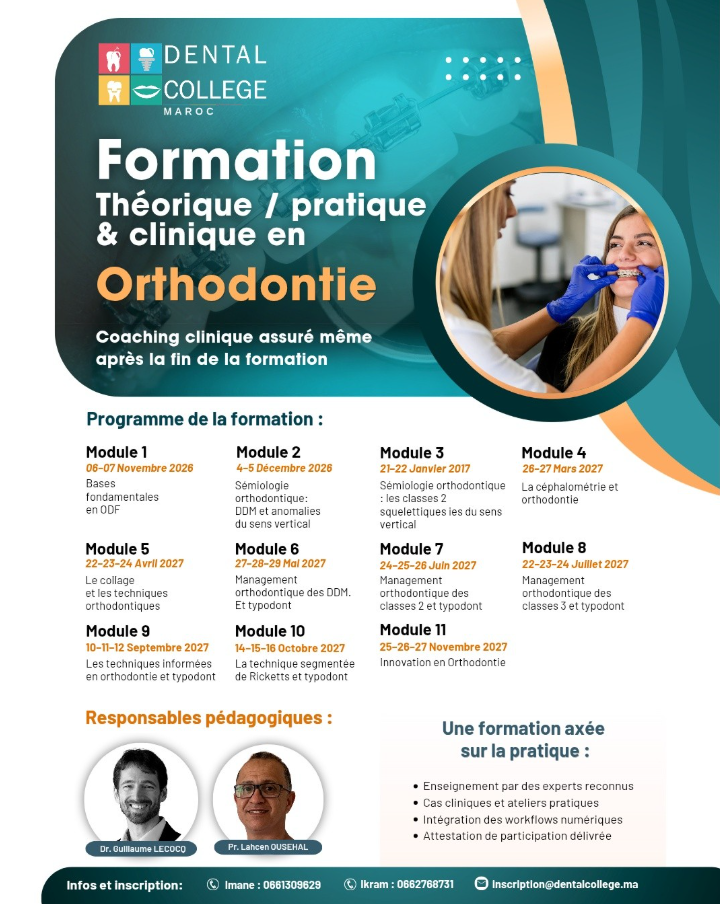 Formation Théorique, Pratique & Clinique en Orthodontie