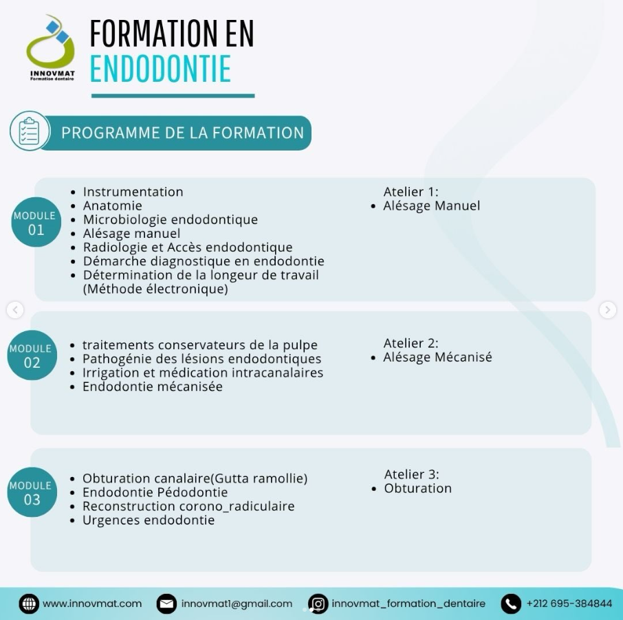 Formation en Endodontie – Dr. Yasser Messari | Rabat