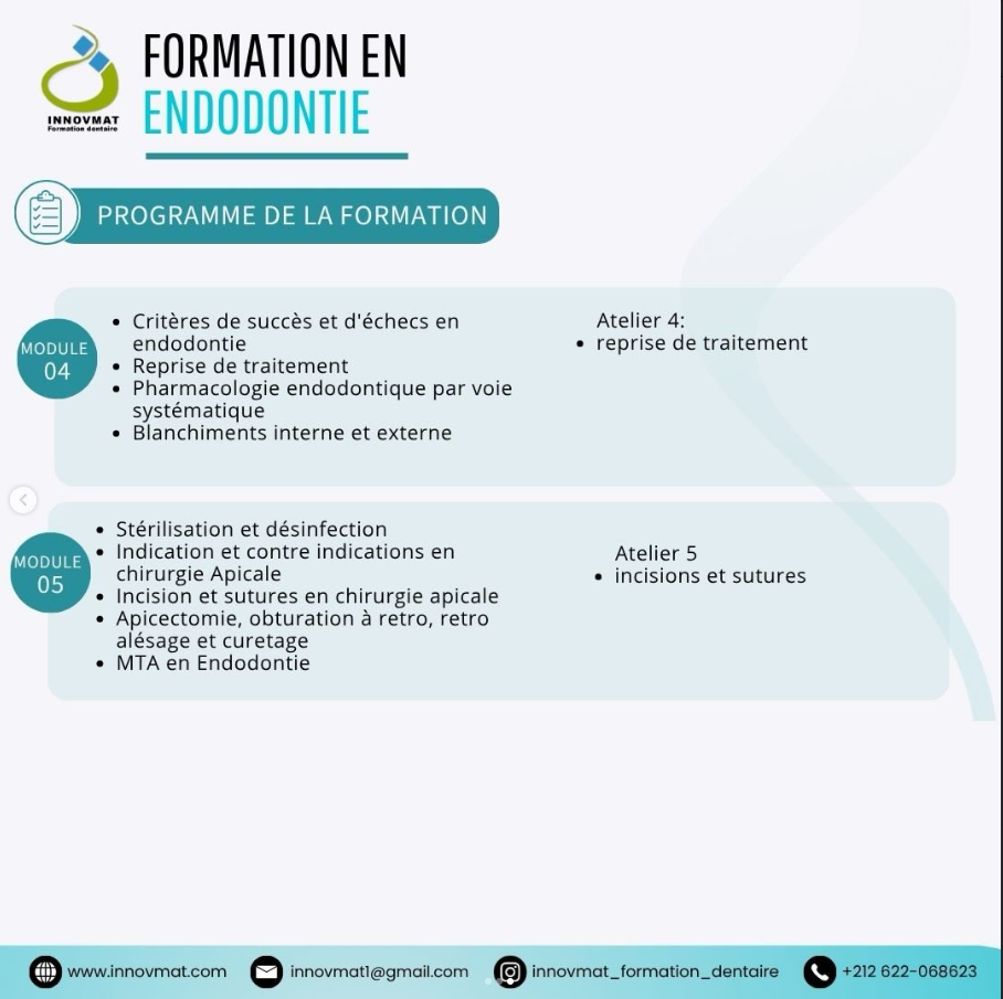 Formation en Endodontie – Dr. Yasser Messari | Rabat
